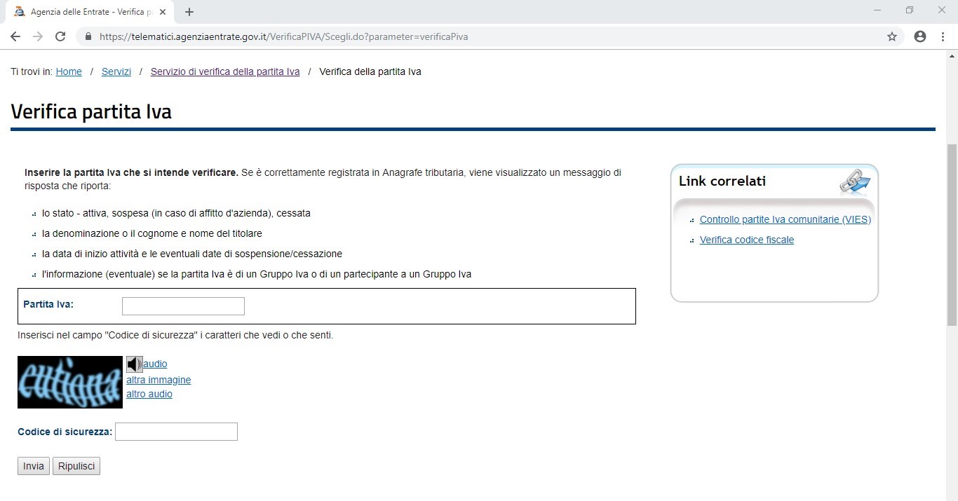 Verifica Partita IVA Attiva O Cessata FiscoBusiness